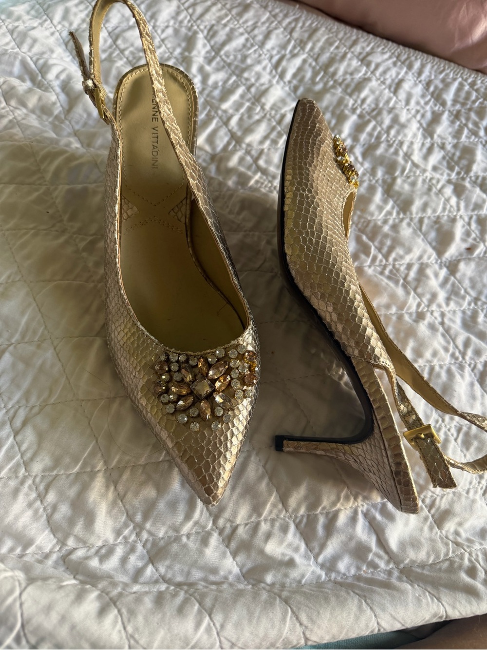 Adrienne Vittadini gold/champagne with crystals
